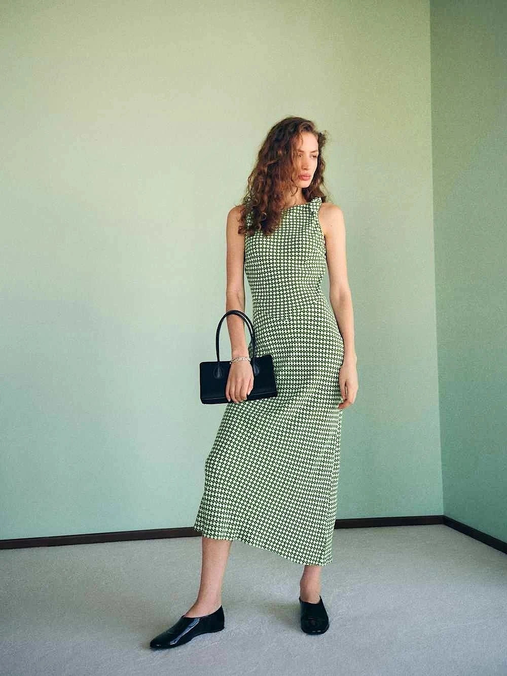 Reformation Sorrel Dress Floral Midi Green & White Medium - Picture 4 of 8